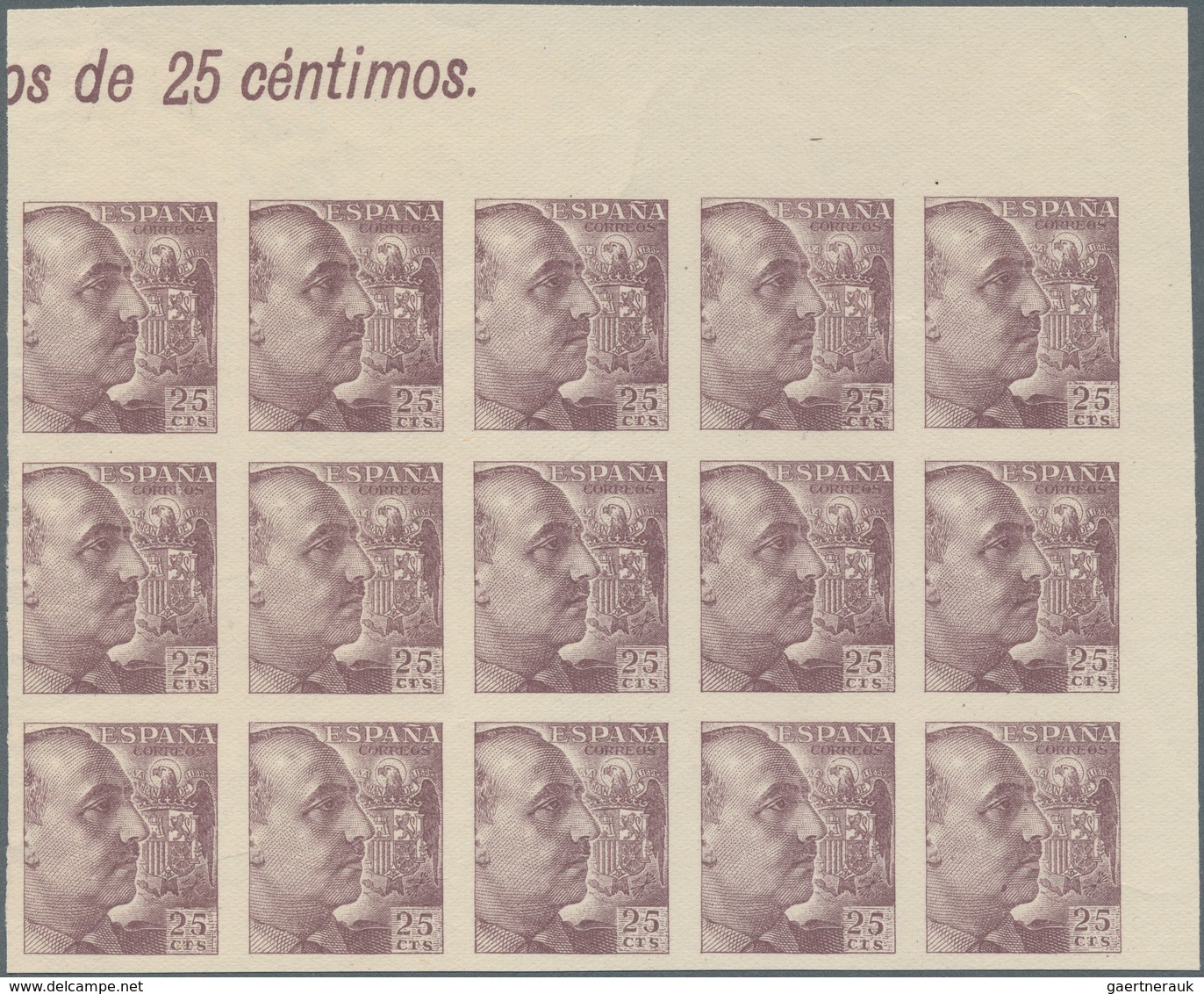 Spanien: 1939, General Franco Definitive 25c. Lilac-carmine (without Imprint) In A Lot With About 15 - Brieven En Documenten