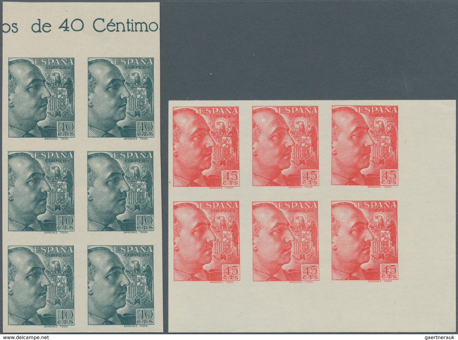 Spanien: 1939/1940, General Franco Definitives ('Sanchez Toda') Four Different Values In A Lot With - Lettres & Documents