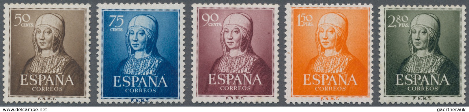 Spanien: 1951, 500th Birthday Of Queen Isabella I. Lot With 30 Complete Sets Incl. Several Pairs And - Cartas & Documentos