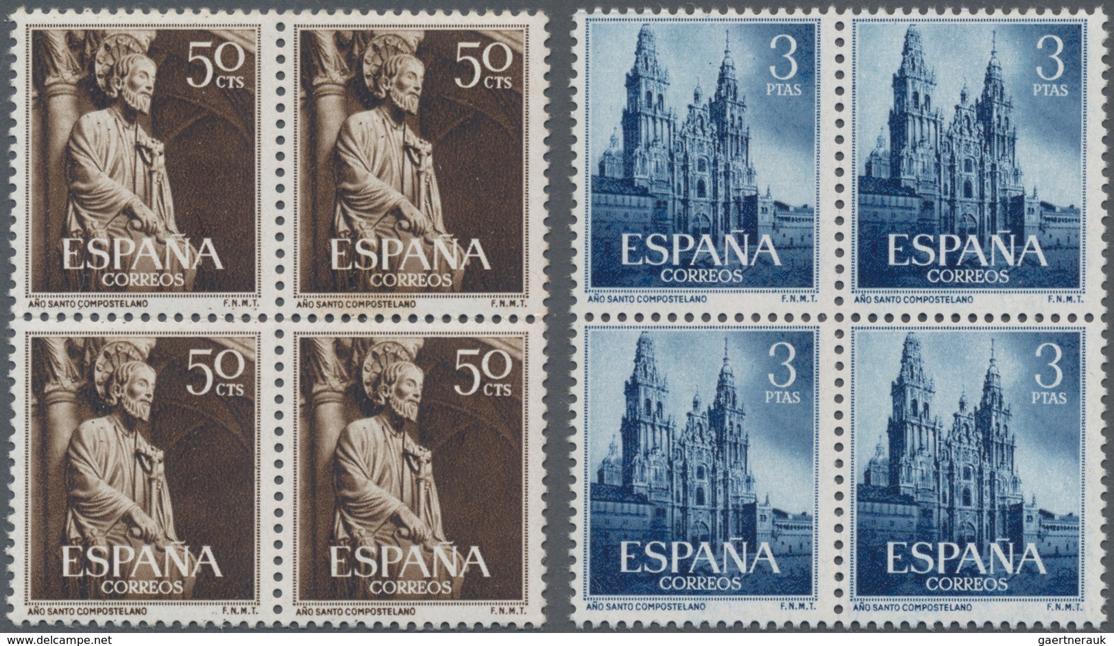 Spanien: 1954, Holy Year (Jacobus Of Compostela And Cathedral Of Santiago De Compostela) Lot With Ab - Lettres & Documents