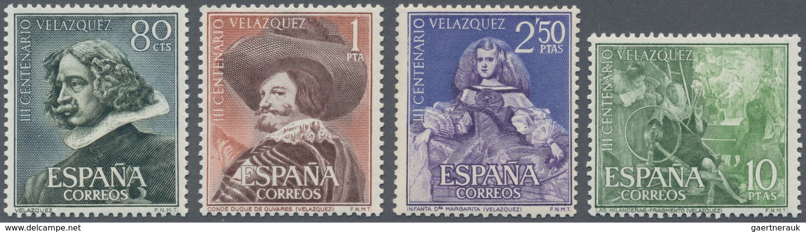 Spanien: 1961, VELAZQUEZ Complete Set Of Four In A Lot With 32 Sets, Mint Never Hinged, Mi. 1235/38, - Brieven En Documenten