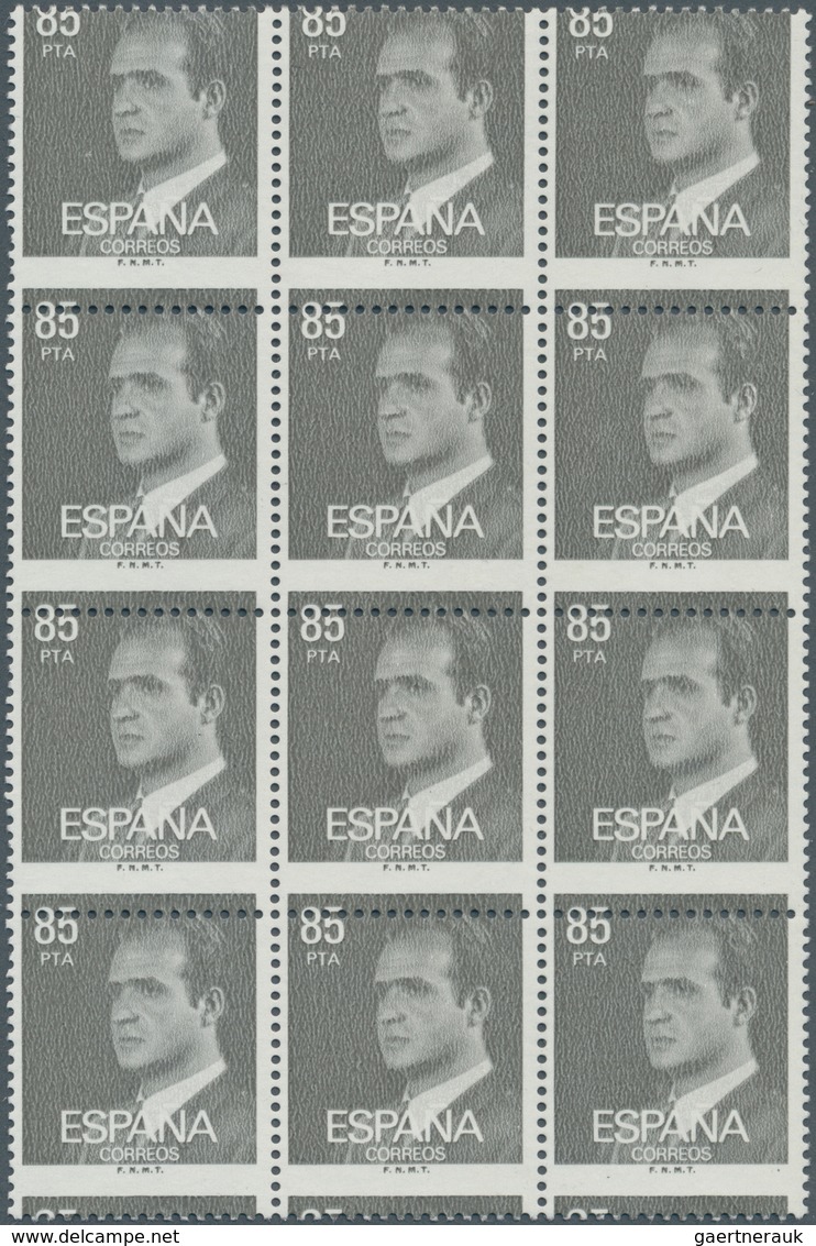 Spanien: 1981, King Juan Carlos I. 85pta. Grey In A Lot With About 300 Stamps All With ERRORS In Pri - Brieven En Documenten