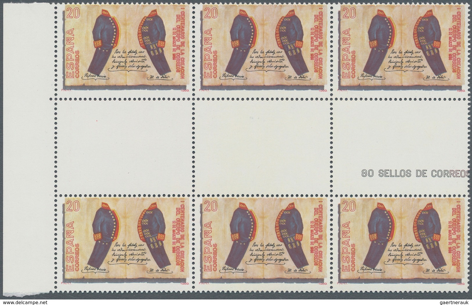 Spanien: 1989, Centenary Of Spanish Post 20pta. 'postal Uniforms' In A Lot With About 700 Stamps All - Cartas & Documentos
