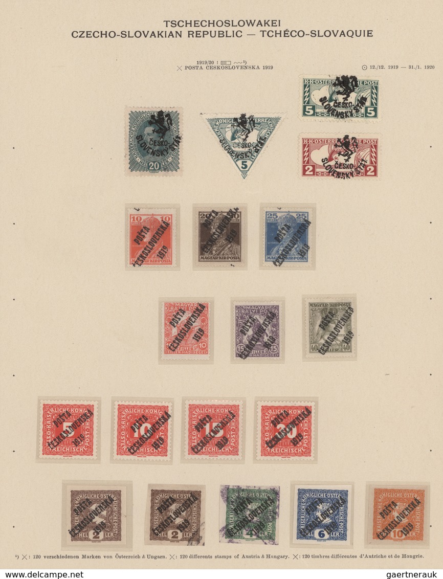 Tschechoslowakei: 1918/1970, Used And Mint Collection On Album Pages, Well Collected Throughout From - Oblitérés