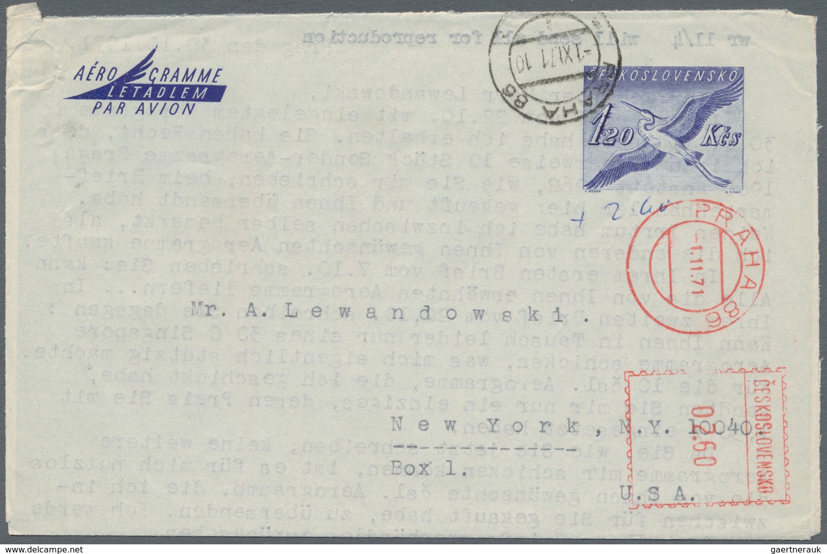 Tschechoslowakei: 1959/77, Approx. 140 FDCs And Aerogrammes, FDCs Both Addressed And Unaddressed, Pa - Gebraucht