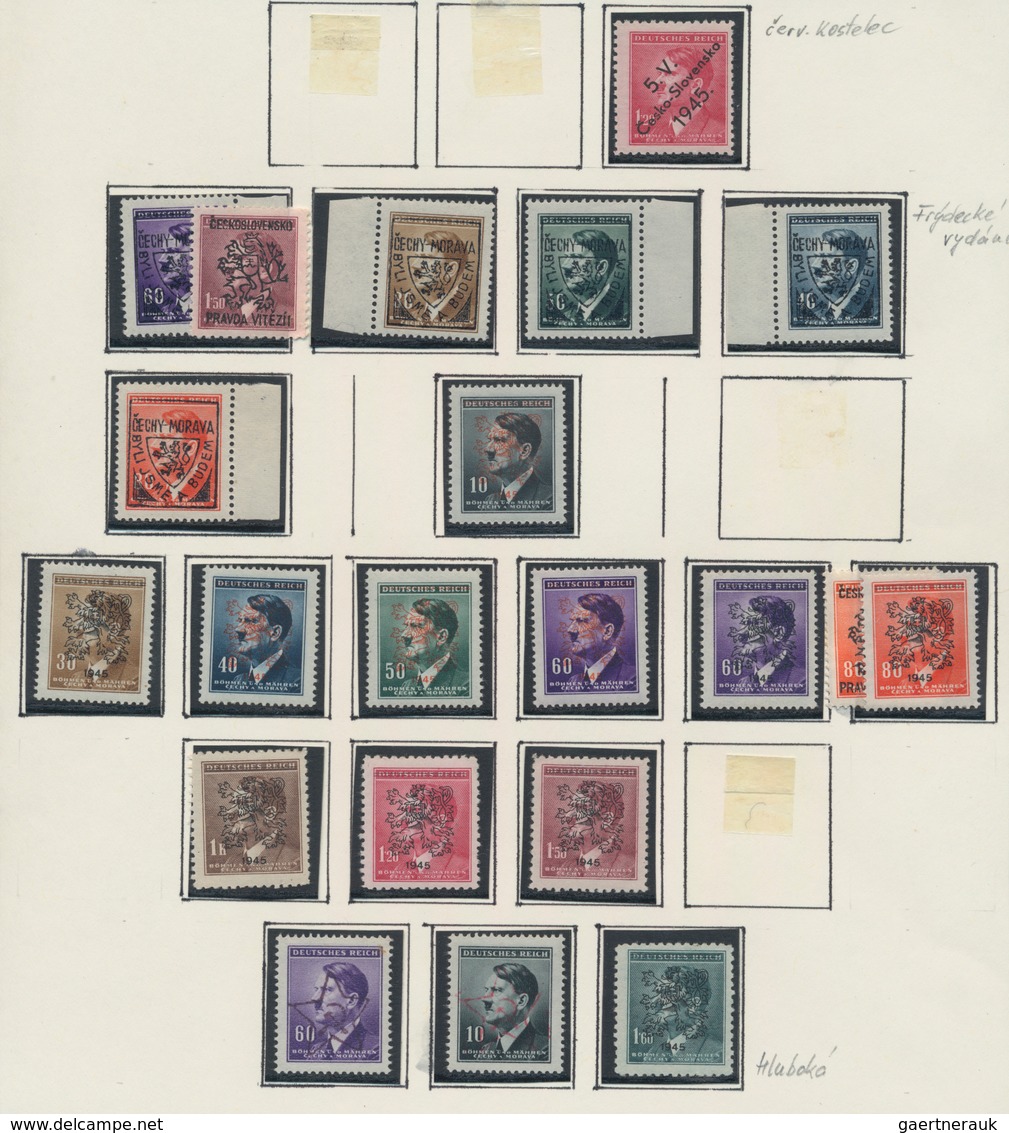 Tschechoslowakei - Besonderheiten: 1945, Lot Of Provisionals With Imprints For 1945 Liberation On Fo - Autres & Non Classés