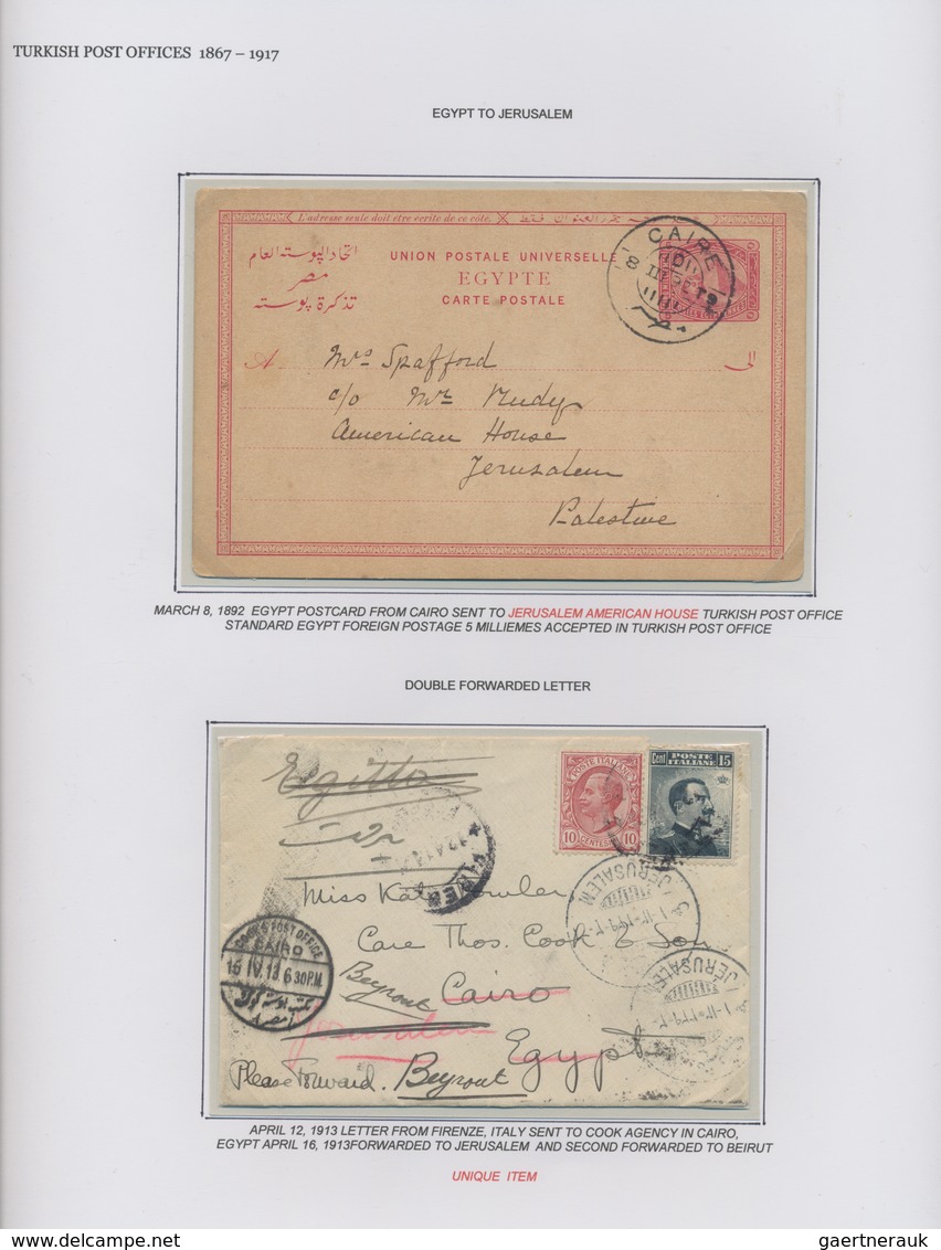 Türkei: 1872/1917, Imperial Ottoman Mail In Palestine/Holyland, Extraordinary Exhibit On 27 Album Pa - Usados