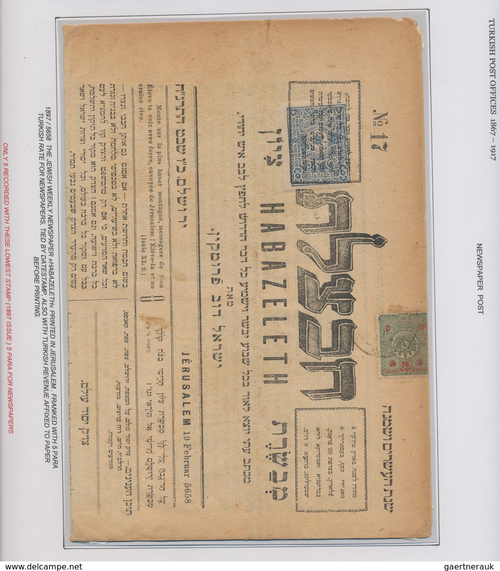 Türkei: 1872/1917, Imperial Ottoman Mail in Palestine/Holyland, extraordinary exhibit on 27 album pa