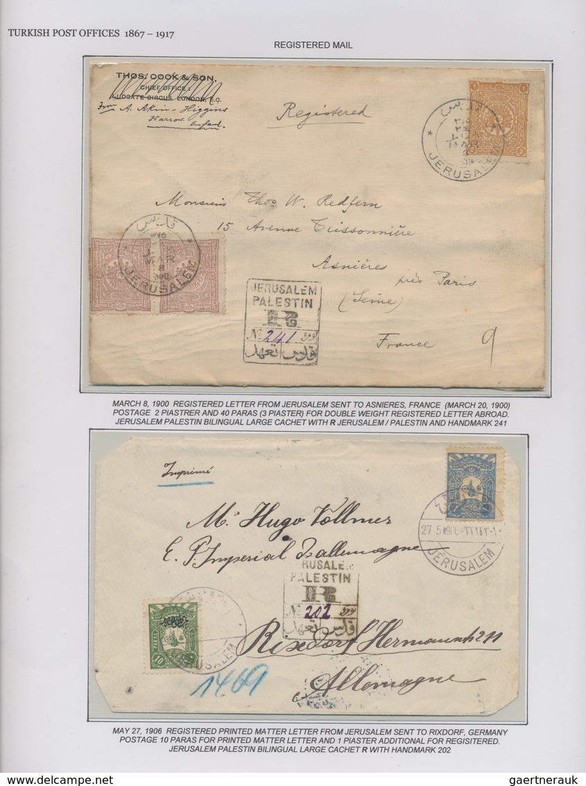 Türkei: 1872/1917, Imperial Ottoman Mail in Palestine/Holyland, extraordinary exhibit on 27 album pa