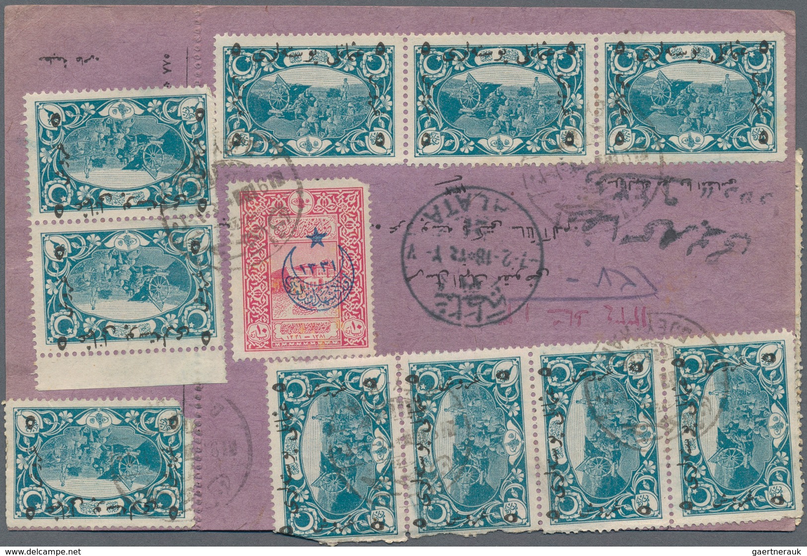 Türkei: 1900/1920 (ca.), Collection Of Apprx. 214 Stamps And Eight Entires, Mainly Overprints. - Usados