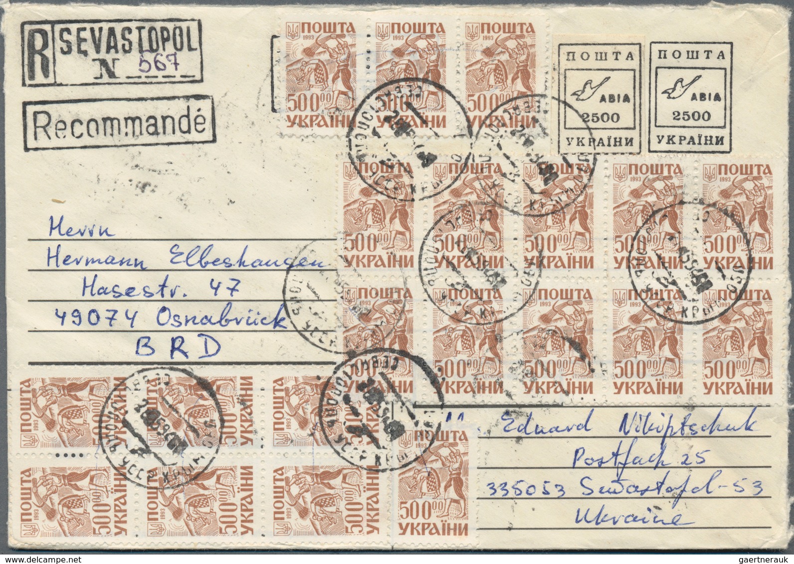 Ukraine: 1918/2004, Accumulation Of Ca. 270 Covers (many Sent To USA) And Unused And Used Postal Sta - Oekraïne