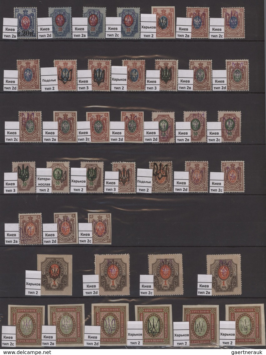 Ukraine: 1918-23, Collection Of More Than 130 Mint Stamps, From First Issue, Including Various Type - Ucrania