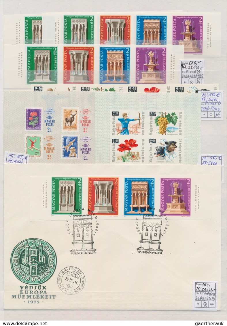 Ungarn: 1958/1990, IMPERFORATE ISSUES, Comprehensive Collection Of Stamps And Souvenir Sheets, Almos - Cartas & Documentos