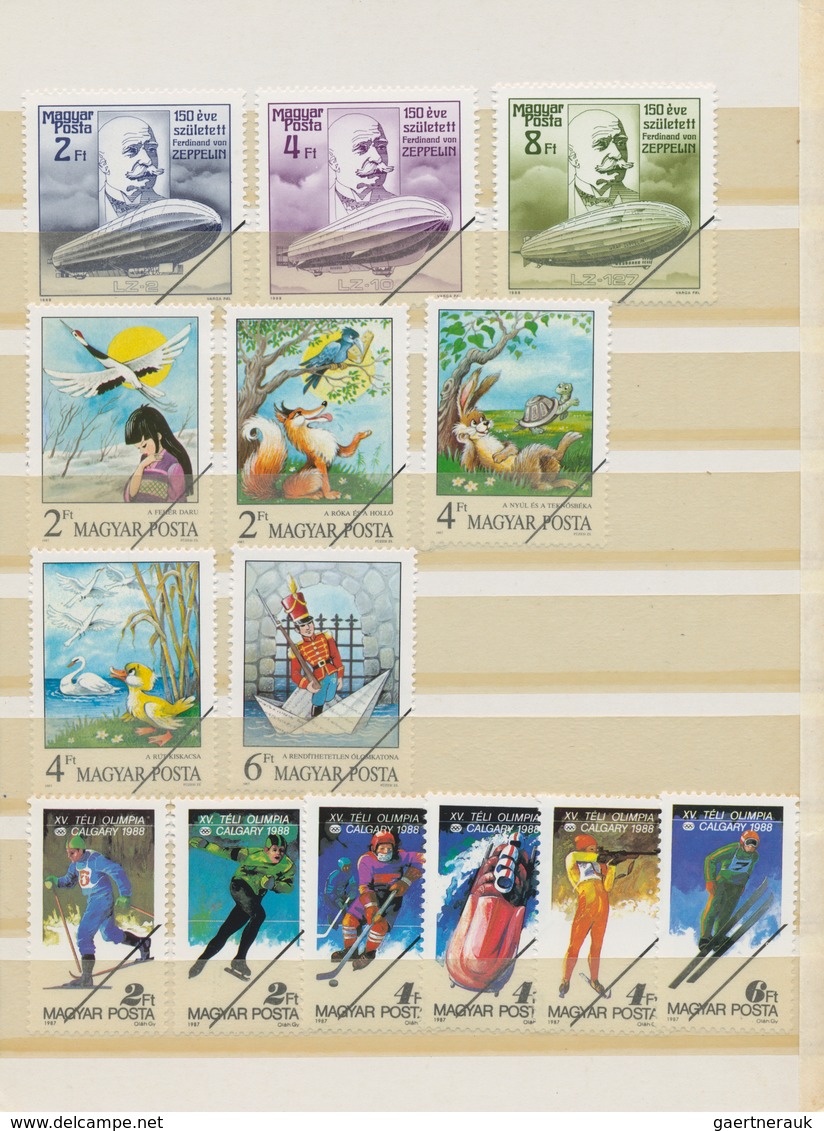 Ungarn: 1986/1989, Sample Stamps, Collection Of Apprx. 207 Stamps And 23 Souvenir Sheets, Each With - Covers & Documents