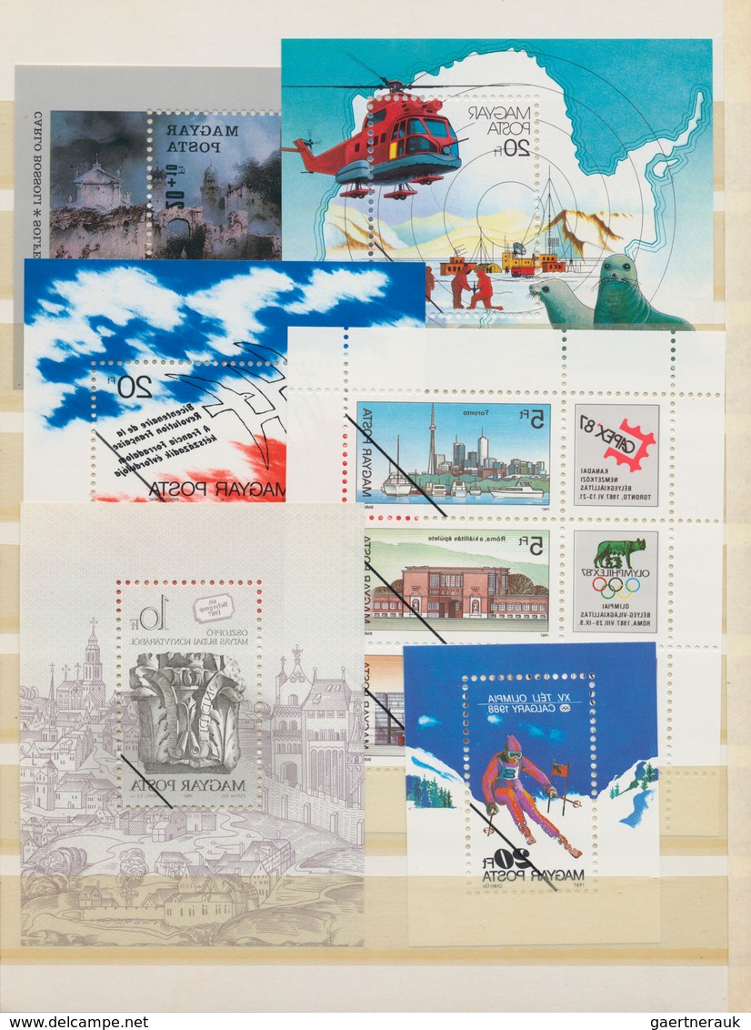 Ungarn: 1986/1989, Sample Stamps, Collection Of Apprx. 207 Stamps And 23 Souvenir Sheets, Each With - Cartas & Documentos
