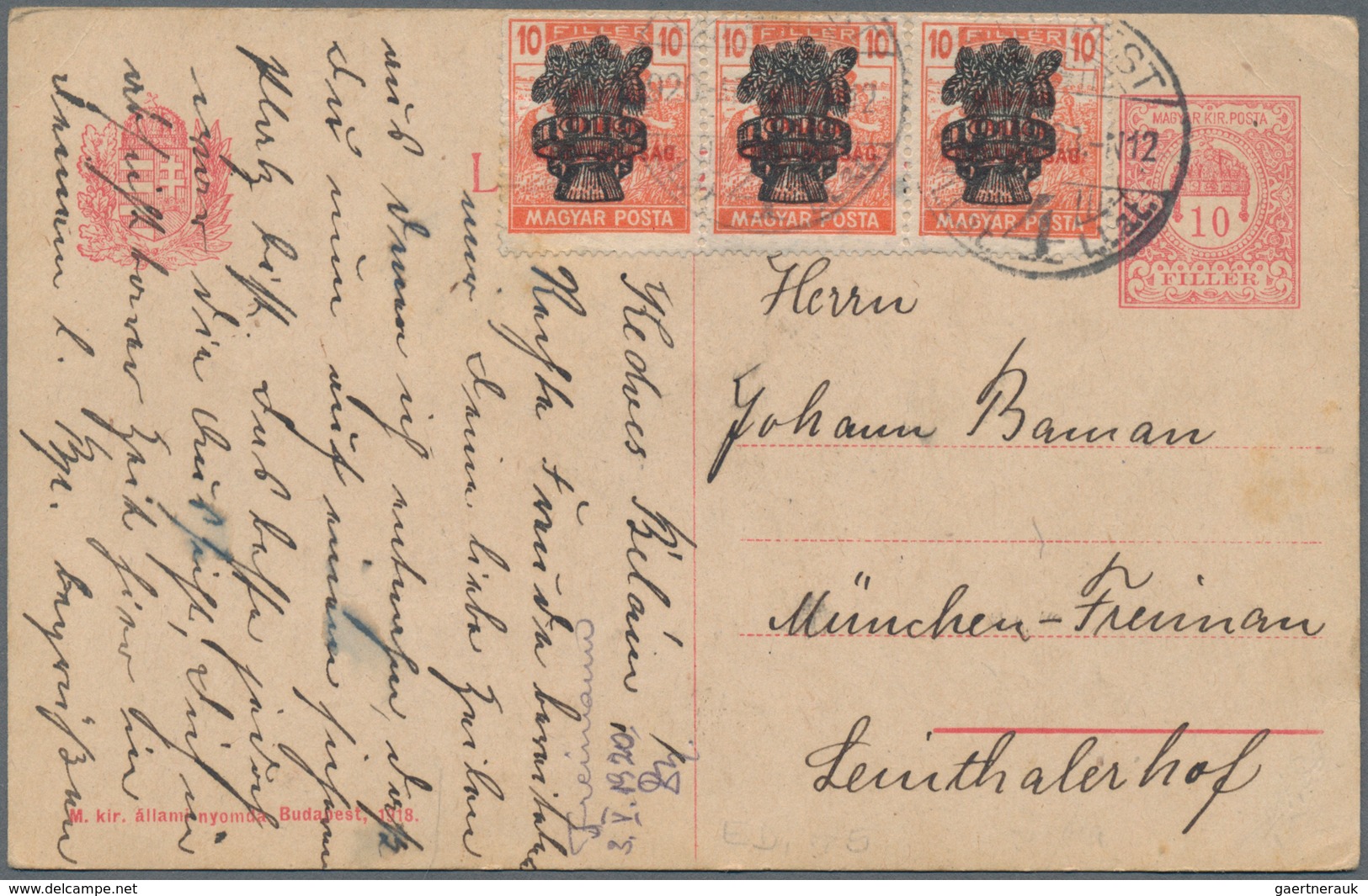 Ungarn - Ganzsachen: 1871/1920 (ca.), accumulation of ca. 270 commercially used postal stationeries,