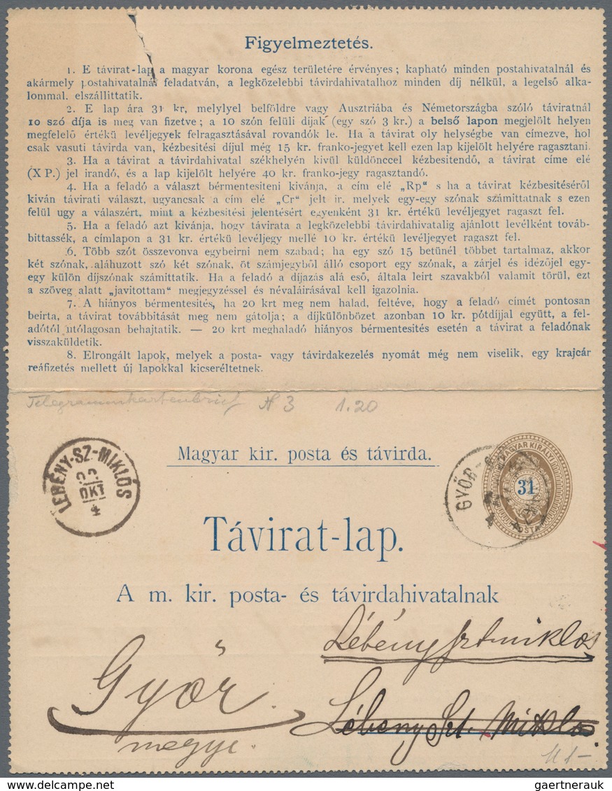 Ungarn - Ganzsachen: 1874/1931 (ca.), Accumulation Of Approx. 320 Unused And Used Forms And Mostly P - Interi Postali