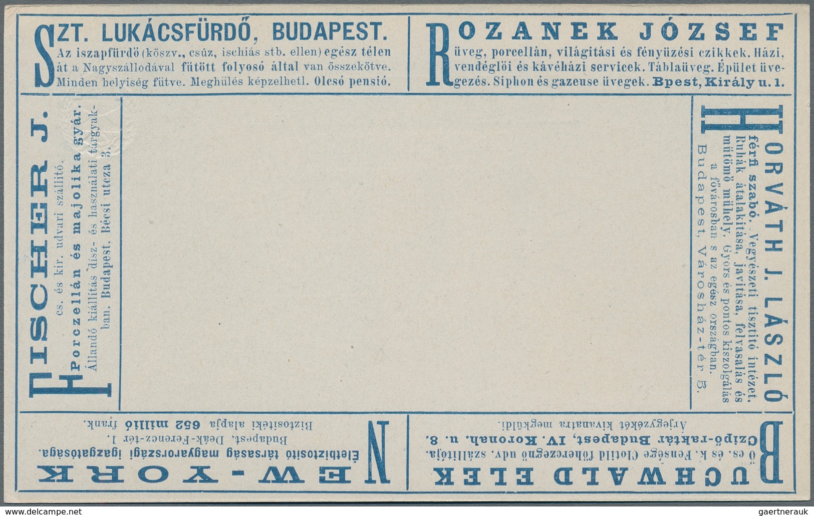 Ungarn - Ganzsachen: Ca. 1890 4 Unused Private Advertising Cards With Different Advertisements, Rare - Interi Postali