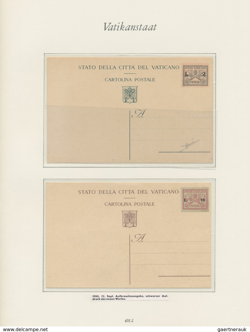 Vatikan - Ganzsachen: 1929/1993, Eine Herrliche Und Komplette Ganzsachen-Sammlung Ungebrauchter Post - Enteros Postales