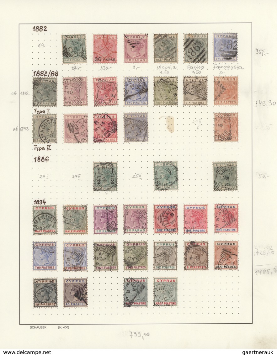 Zypern: 1880/2014, Cyprus+Northern Cyprus, Used Collection In A Schaubek Binder And Modern Period So - Autres & Non Classés