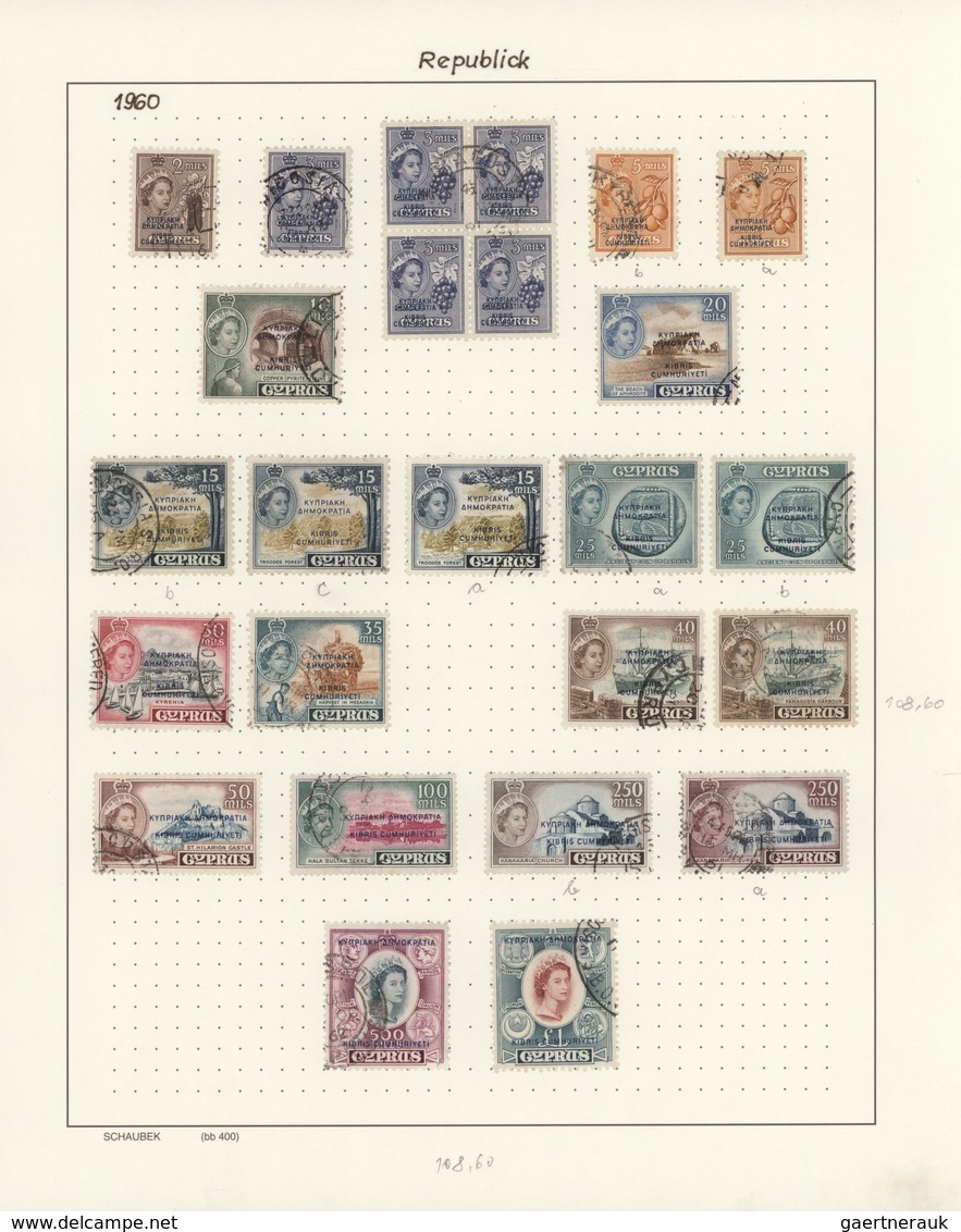 Zypern: 1880/2014, Cyprus+Northern Cyprus, Used Collection In A Schaubek Binder And Modern Period So - Sonstige & Ohne Zuordnung
