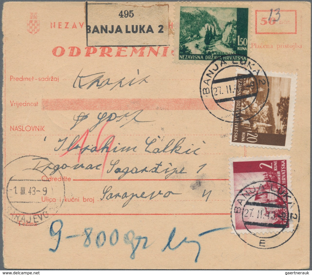 Europa: 1880/1990 Holding Of Ca. 200 Letters, Cards, Picture-postcards, Parcel Postcards And Used Po - Autres - Europe