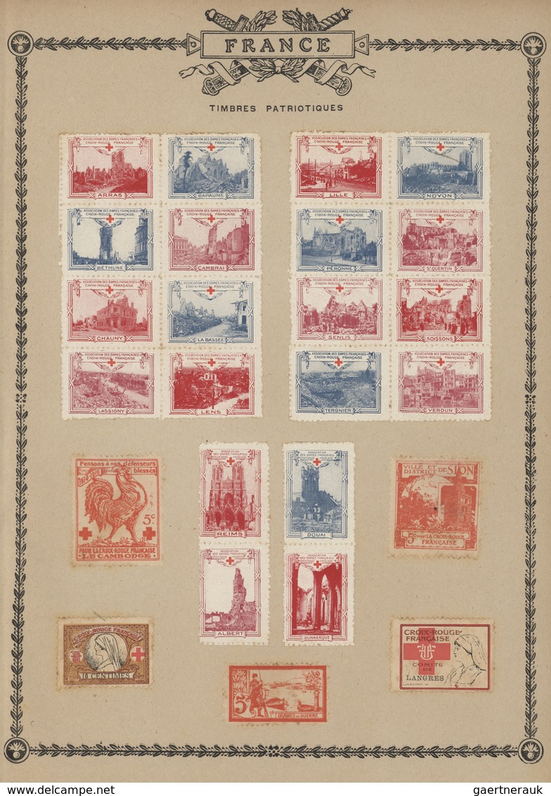 Europa: 1914-48, GUERRE DE 1914 "ALBUM DES TIMBRES DE GUERRE" : Old Album Bearing Vignettes Of Franc - Autres - Europe