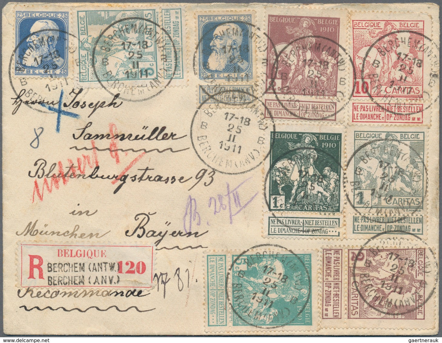 BENELUX: 1911/2003, Lot Of 16 Covers, E.g. Belgium 1933 Tuberculosis Fighting Attractive Franking, L - Sonstige - Europa