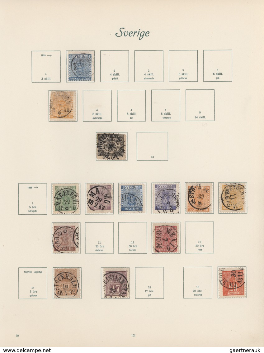 Skandinavien: 1855/1965: Sweden/Denmark Collection In Borek Binder, Predominantly Used, A Few Mint A - Otros - Europa