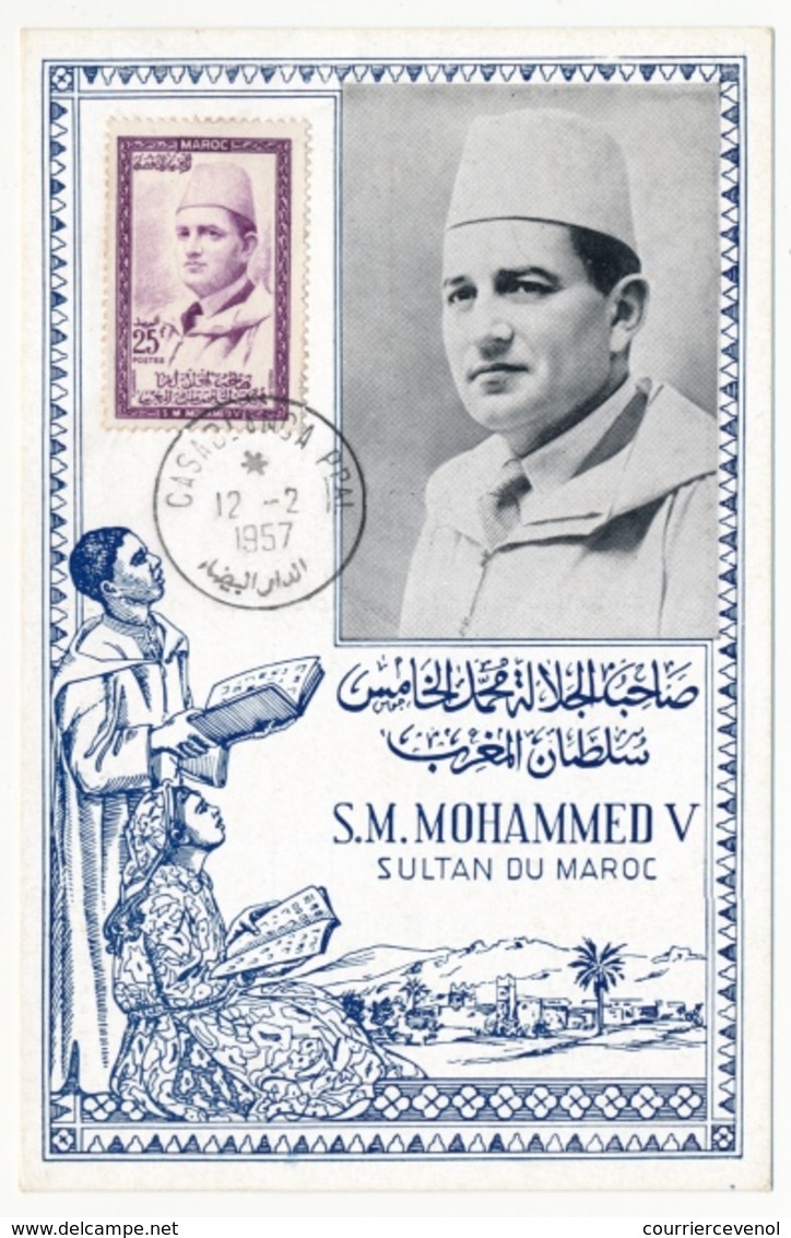 MAROC - Carte Maximum 25F S.M.Mohammed V - Casablanca Ppal 29/10/1956 - Morocco (1956-...)