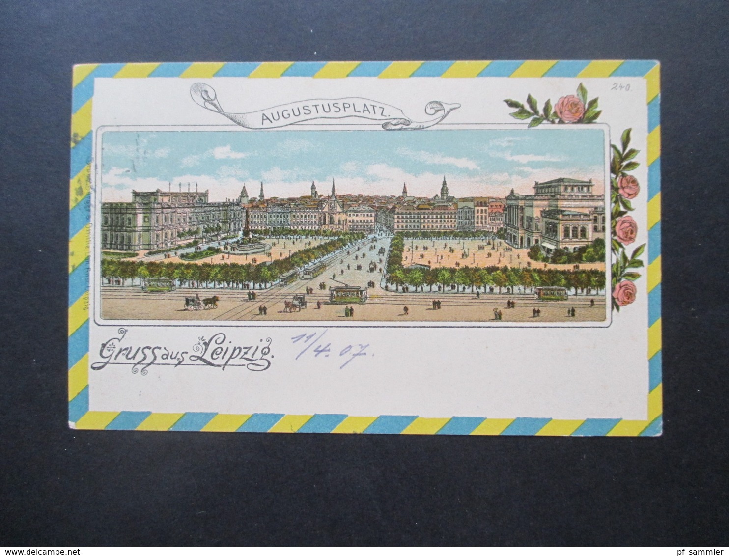 AK Deutsches Reich 1907 Gruss Aus Leipzig Augustusplatz Verlag Bruno Bürger A Ottillie Lithografie - Souvenir De...