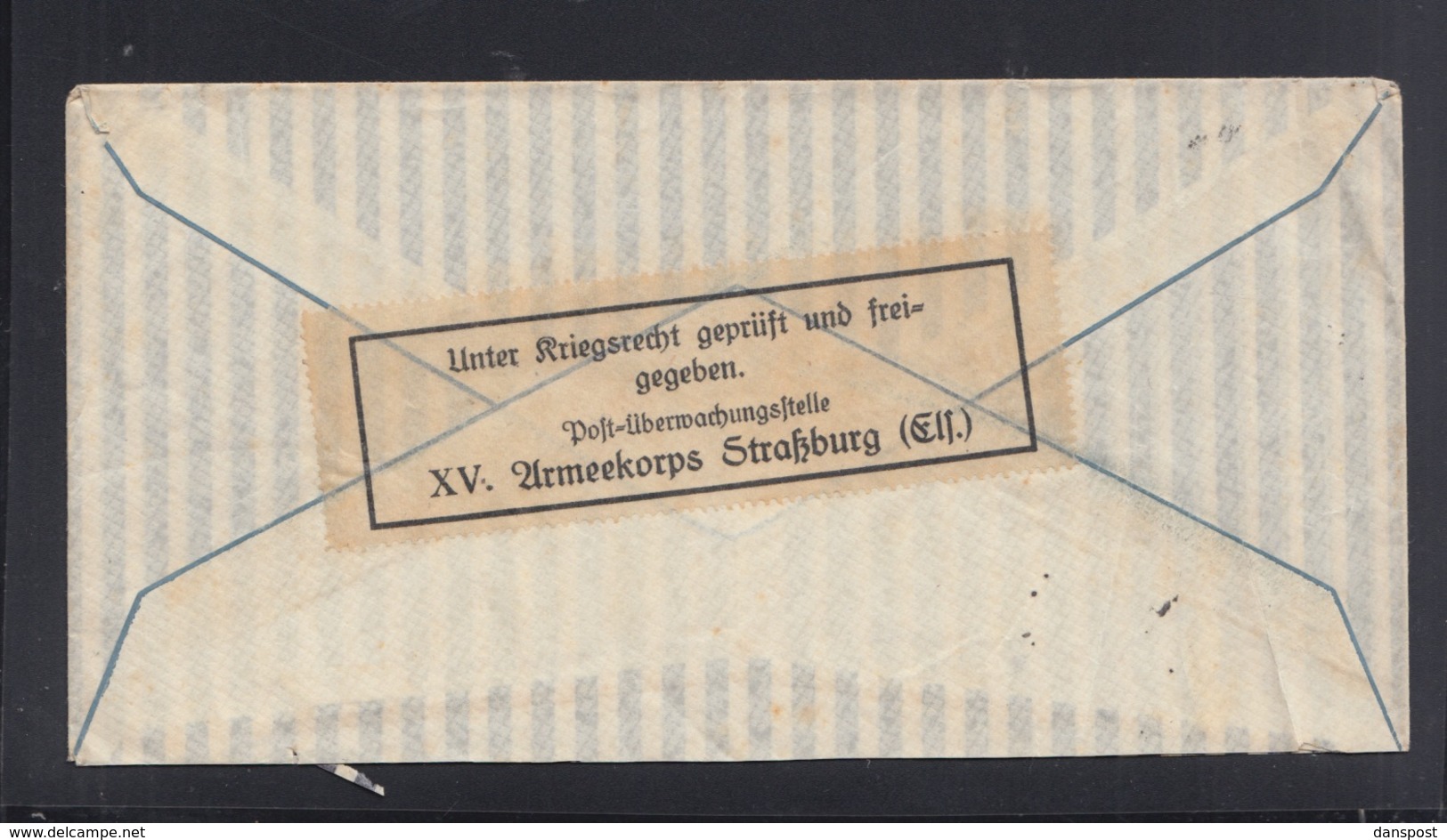 Dt. Reich Feldpost 1917 Strassburg Zensur - Storia Postale