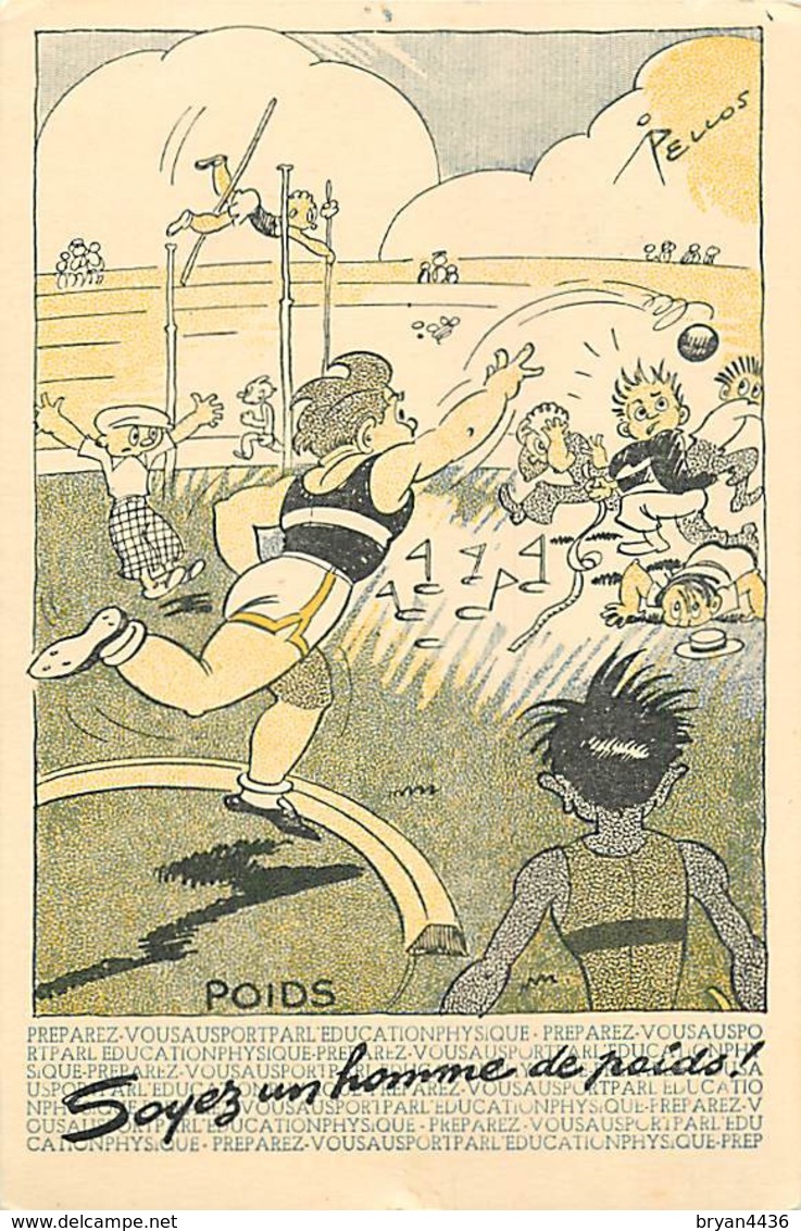 PELLOS ILLUSTRATEUR - ATHLETISME; LANCER DU POIDS, SAUT à La PERCHE - Pellos