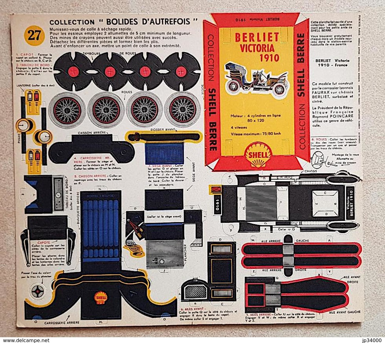 COLLECTION "BOLIDES D'AUTREFOIS N°27 Berliet Victoria 1910 Shell. NEUF - Carton / Lasercut