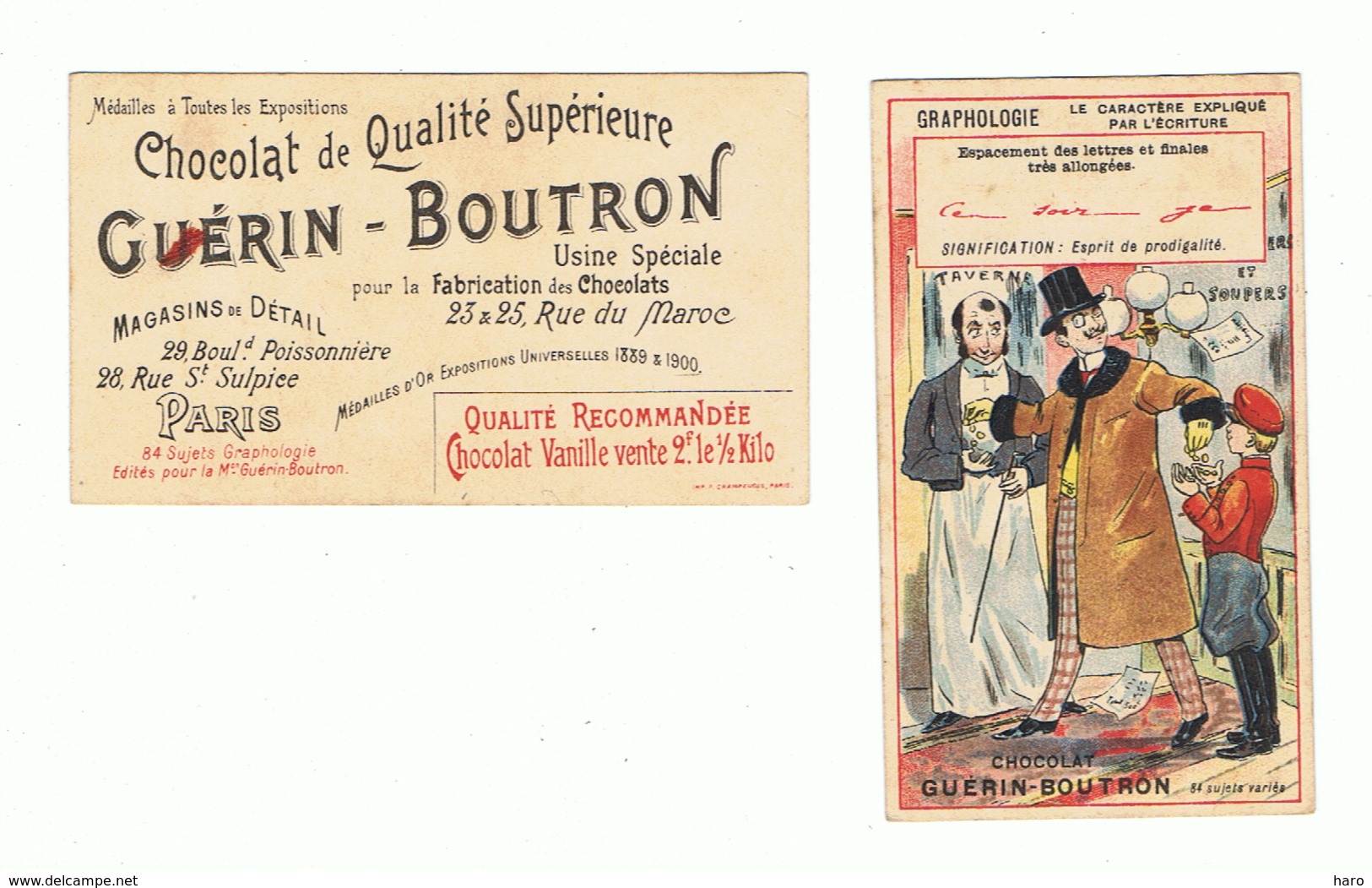 Chromo - Chocolat Guérin - Boutron - GRAPHOLOGIE - Esprit De Prodigalité (fr82) - Guérin-Boutron