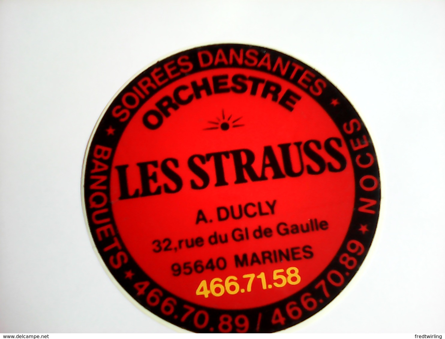 AUTOCOLLANT ORCHESTRE LES STRAUSS 95 MARINES - Autres & Non Classés