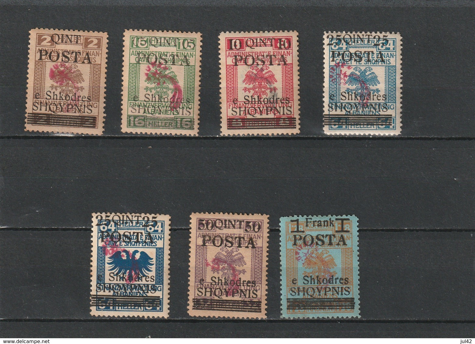 1919 MH Mint Hinged Sc.84-90, Mi. 47 II/52 II + 50 IIa, Yv. 67-72       022 - Albanien