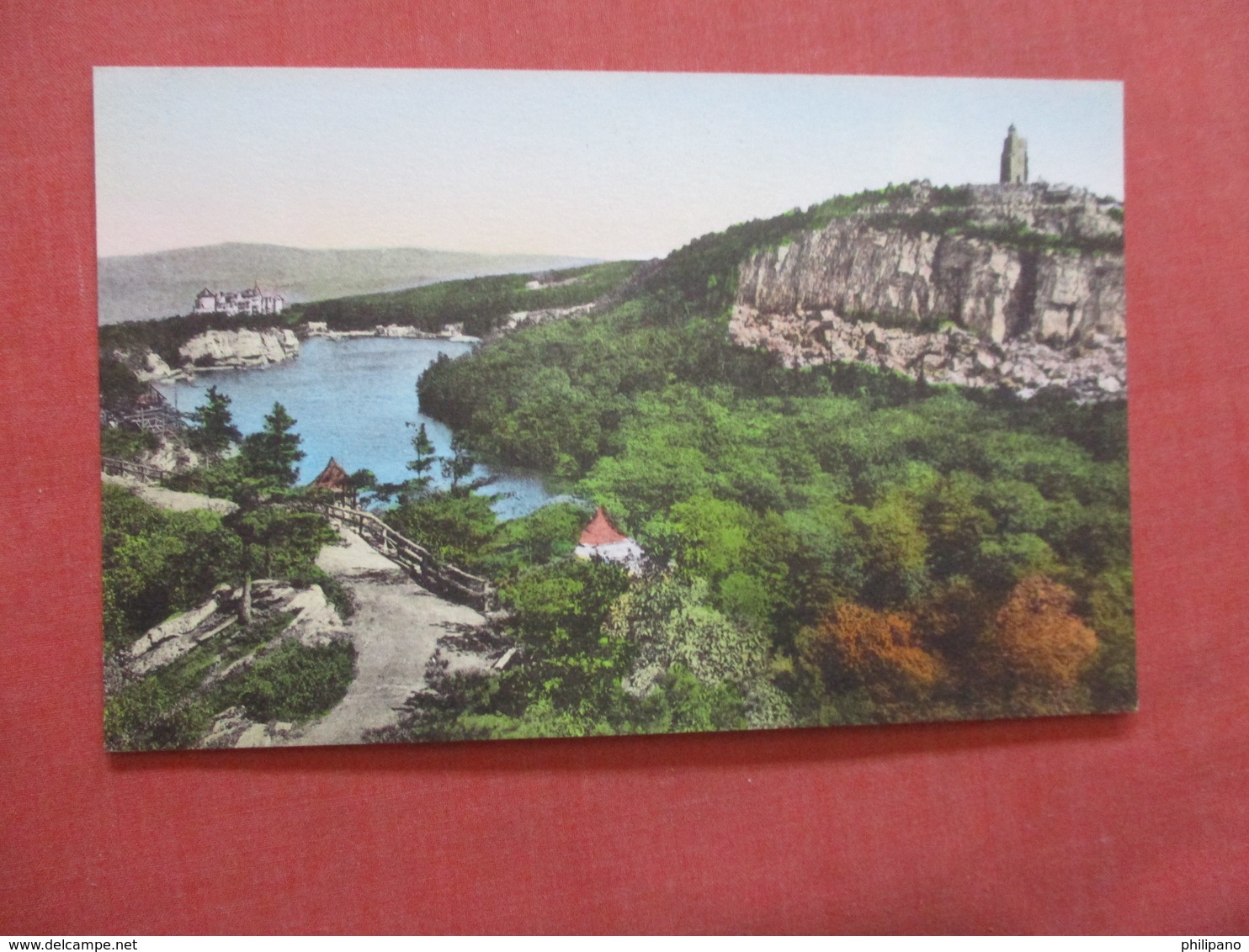 Hand Colored--- Lake Mohonk Mountain House  Sky Top  Mohonk Lake  NY Ref  3865 - Hartford