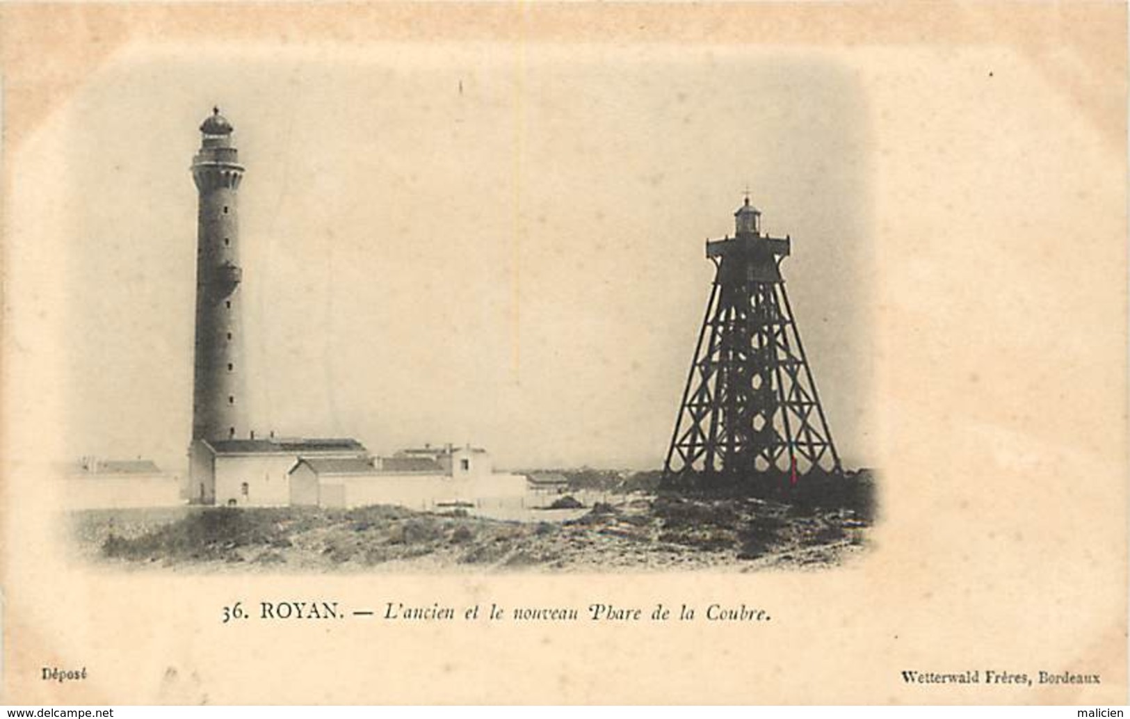 -dpts Div.-ref-AP856- Charente Maritime - Royan - L Ancien Et Le Nouveau Phare De La Coubre - Phares - Carte Bon Etat - - Royan