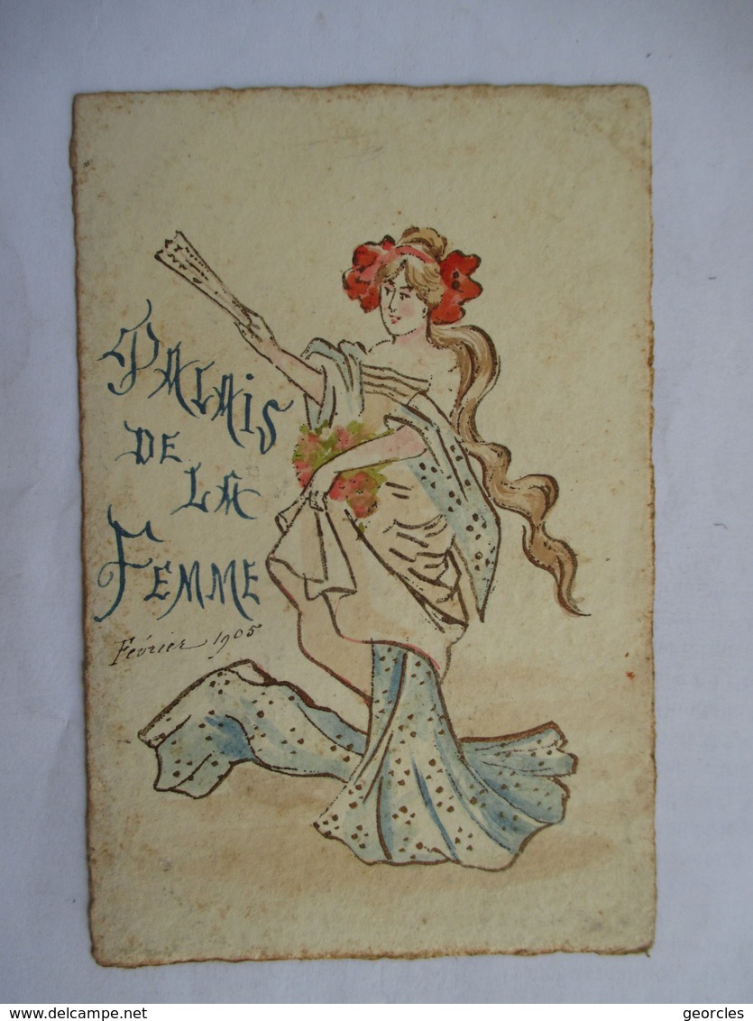 JEUNE  FEMME  DRAPEE       .....  PALAIS  DE  LA  FEMME         DESSIN           TTB - 1900-1949