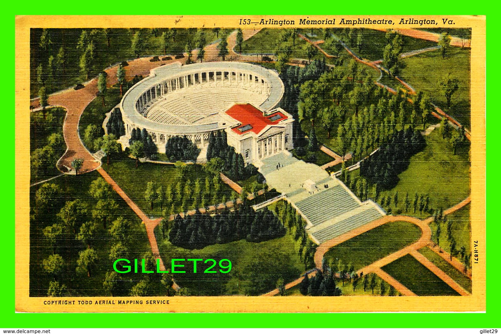 ARLINGTON, VA - ARLINGTON MEMORIAL AMPHITHEATRE - TRAVEL IN 1952 -  SCENIC ART SERIES, B. S. REYNOLDS CO - - Arlington