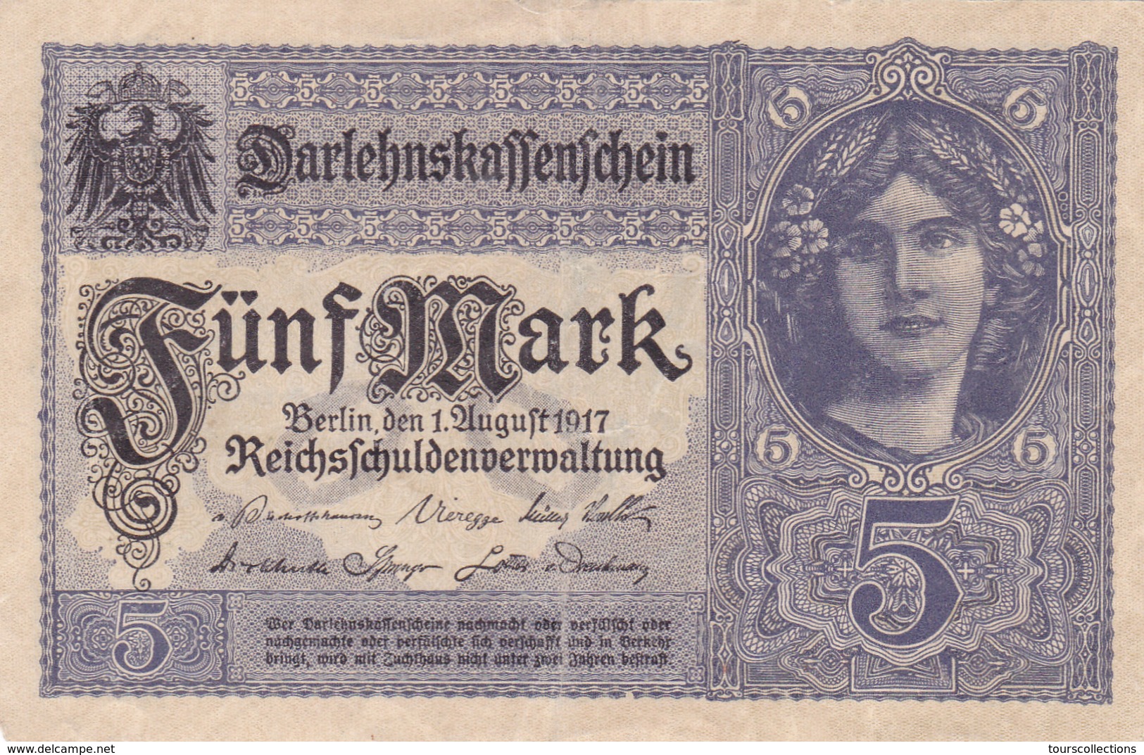 BILLET ALLEMAGNE 1917 - 5 MARK - 5 Mark