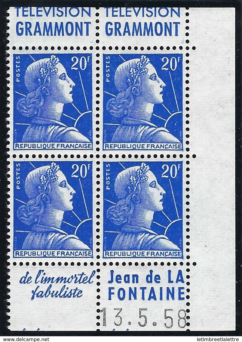 France - Thématique Marianne De Muller - N° 1011B ** - Timbre Pub - TTB - GRAMMONT - COIN DATÉ - Autres & Non Classés