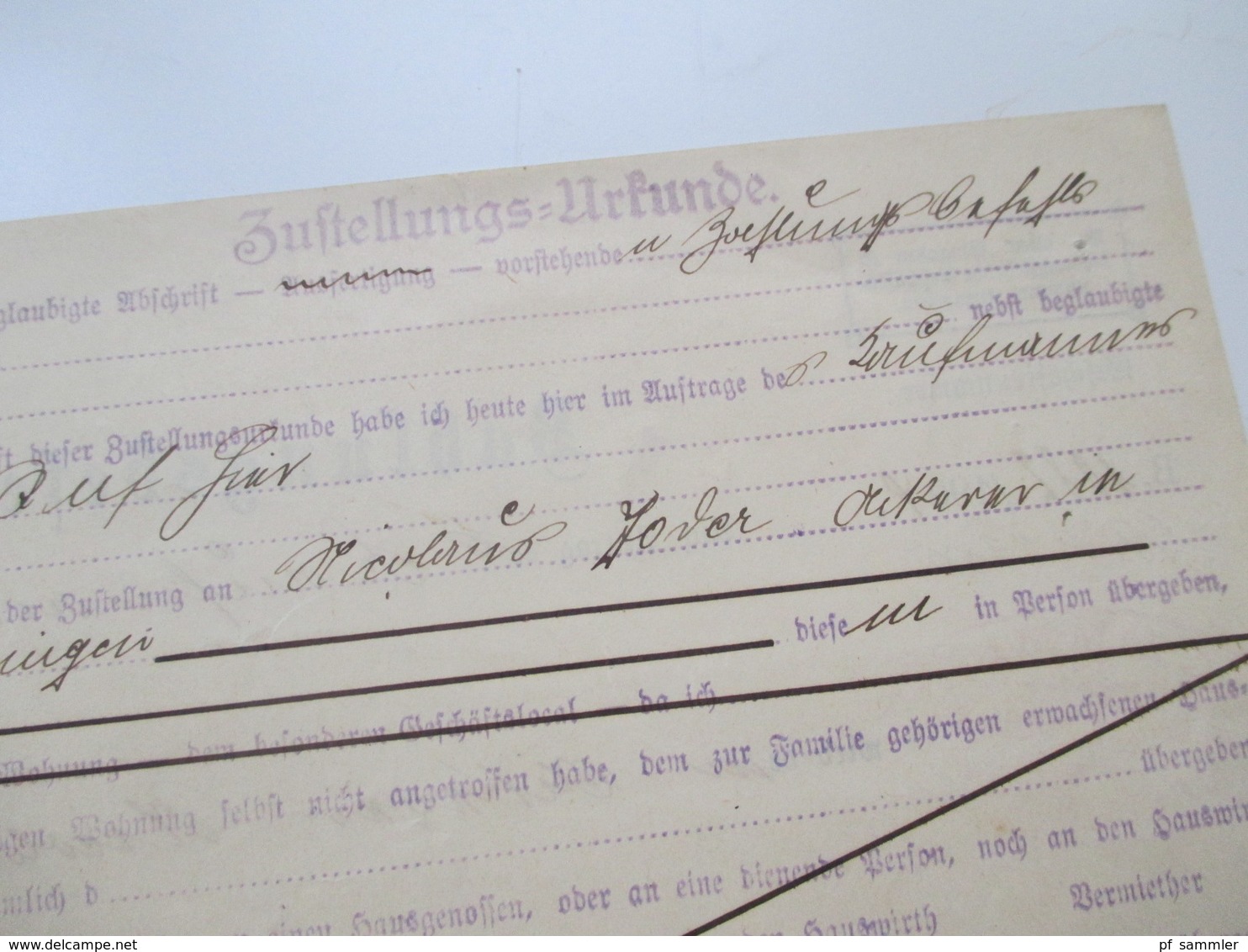Dokument 1904 DR / Frankreich Elsass Zahlungsbefehl K. Zimmer K. Gerichtsvollzieher Hüningen I/E. mit Kostenrechnung