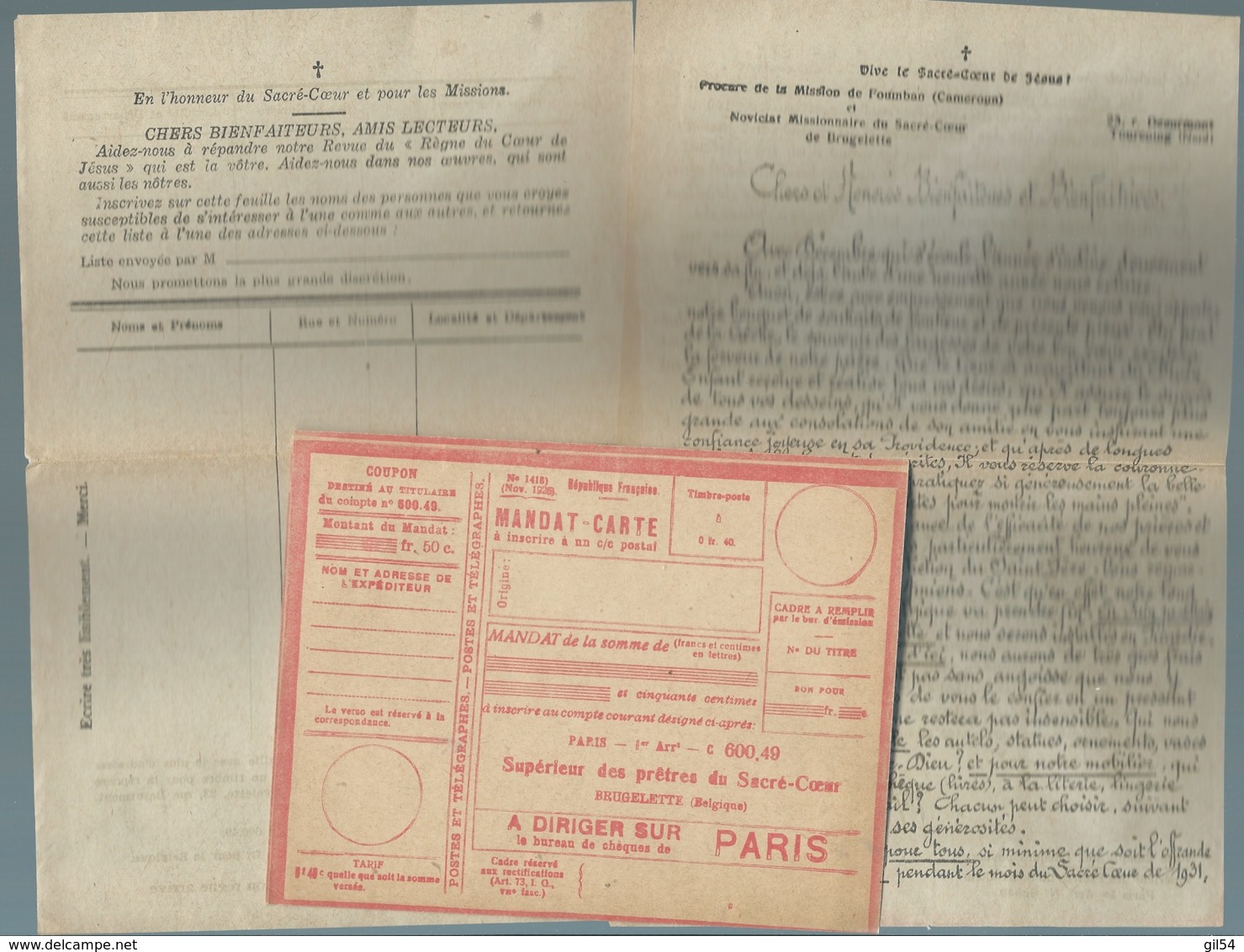 TYPE BLANC PREO YVERT N° 43 SUR LAC Contenant Mailing Complet Du Noviciat De Brugelette ( Belgique) LL17004 - 1900-29 Blanc