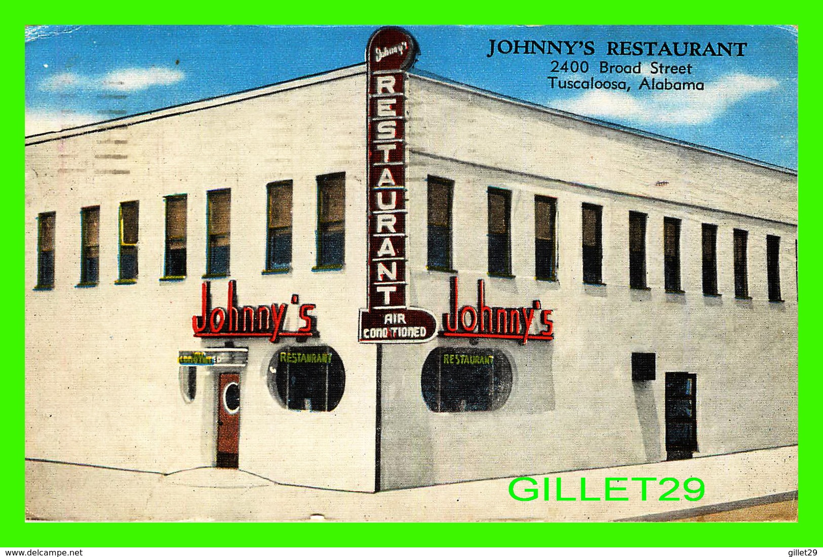 TUSCALOOSA, AL - JOHNNY'S RESTAURANT - TRAVEL IN 1958 - E. C. KROPP CO - - Tuscaloosa