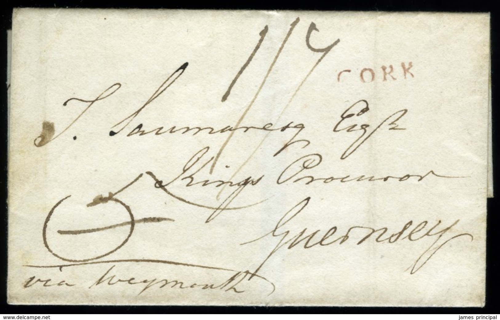 Ireland. 1803 Cover Sheet Sent To Guernsey. - Prephilately