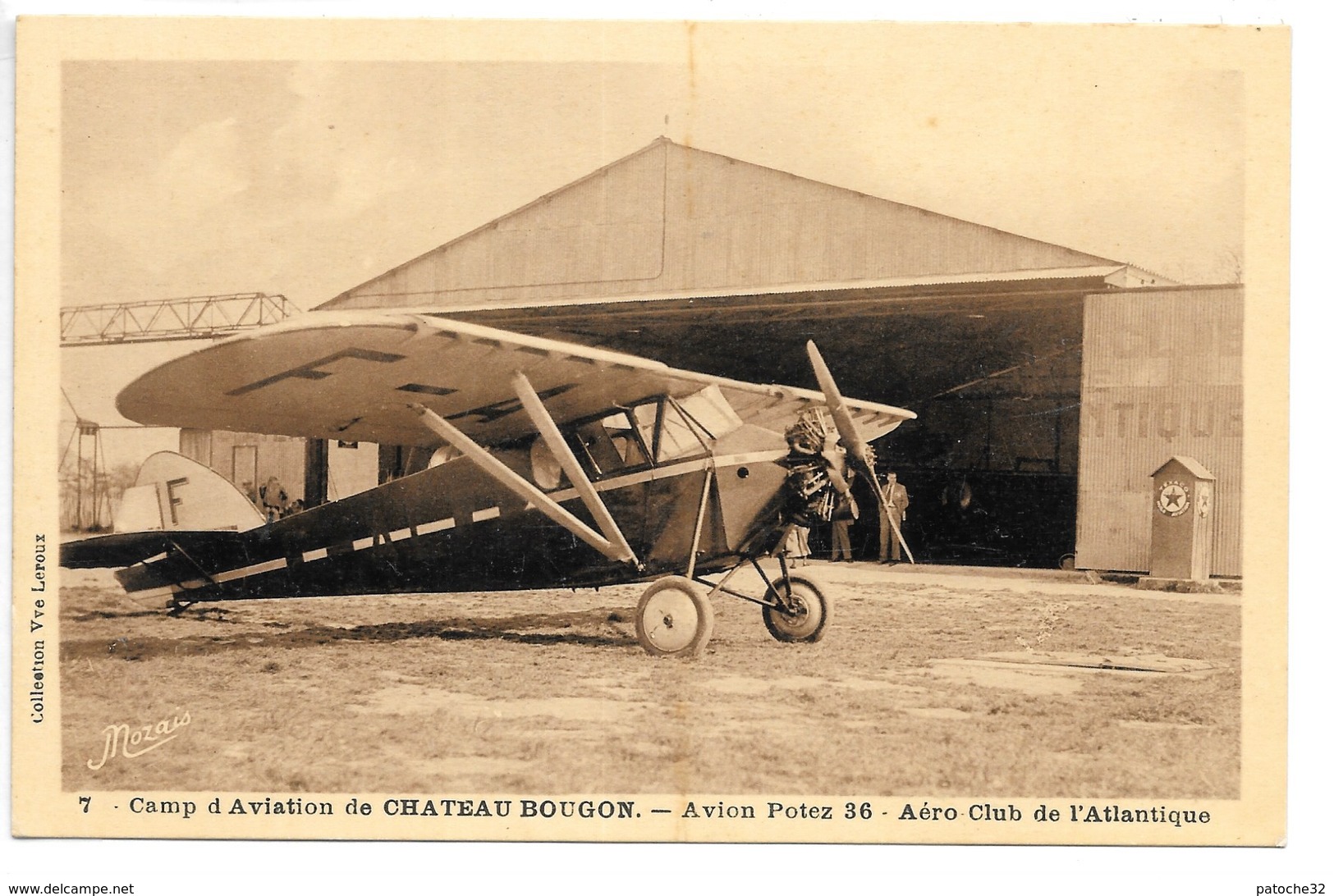 Cpa...camp D'aviation De Chateau Bougon... Avion POTEZ 36...aéro Club De L'atlantique ...animée... - Sonstige & Ohne Zuordnung