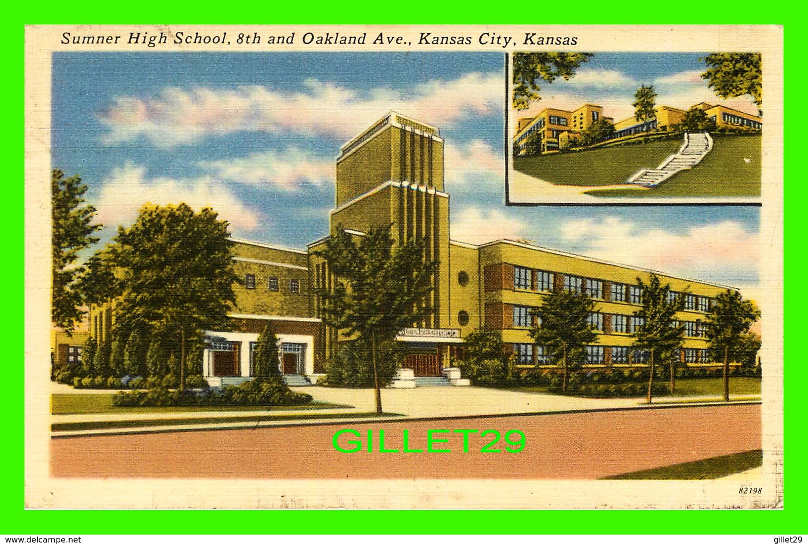 KANSAS CITY, KS - SUMMER HIGH SCHOOL, 8th AND OAKLAND AVE - TRAVEL IN 1952 - PUB. BY BLANKINSHIP DISTRIBUTOR - - Kansas City – Kansas