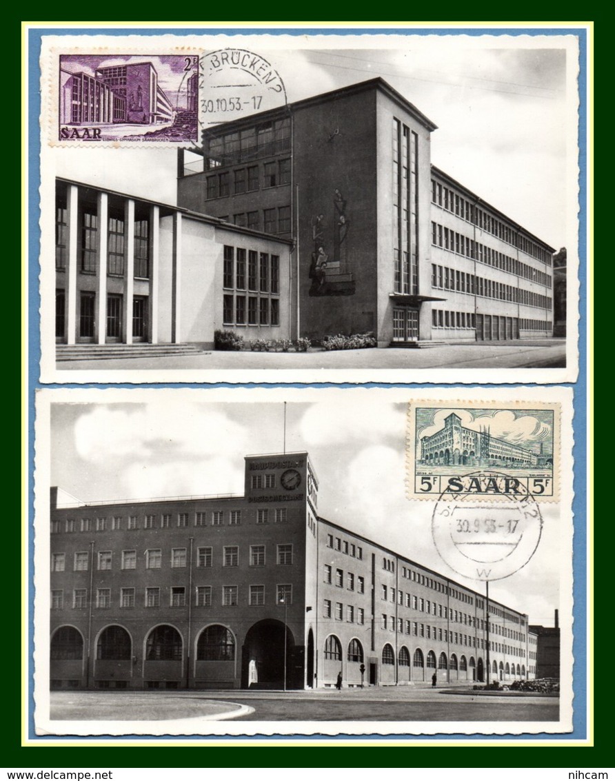 Carte Maximum SAAR 1953 Architecture Saarbrücken - Maximumkarten